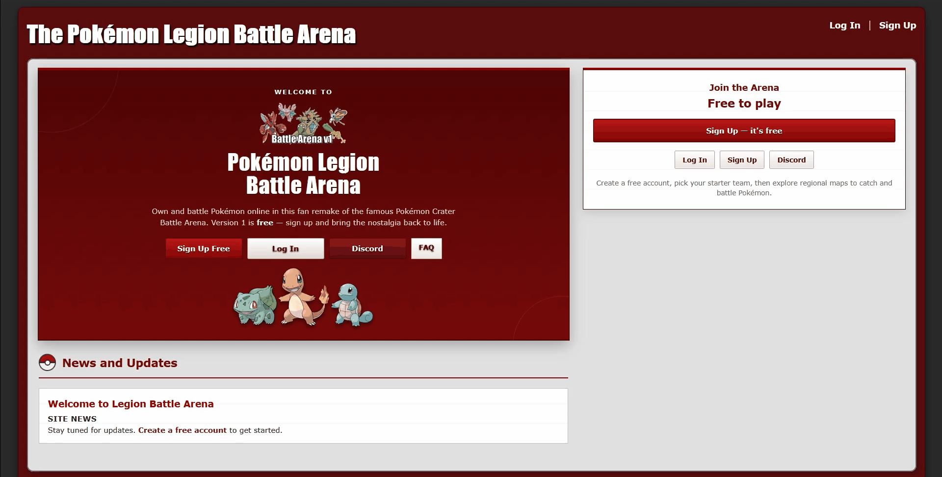 Creating a Pokémon Legion Battle Arena account