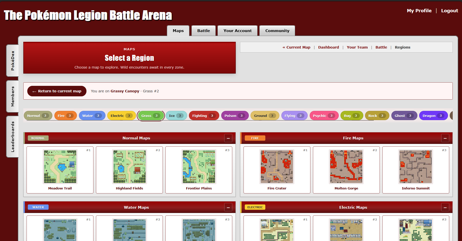 World map showing available regions